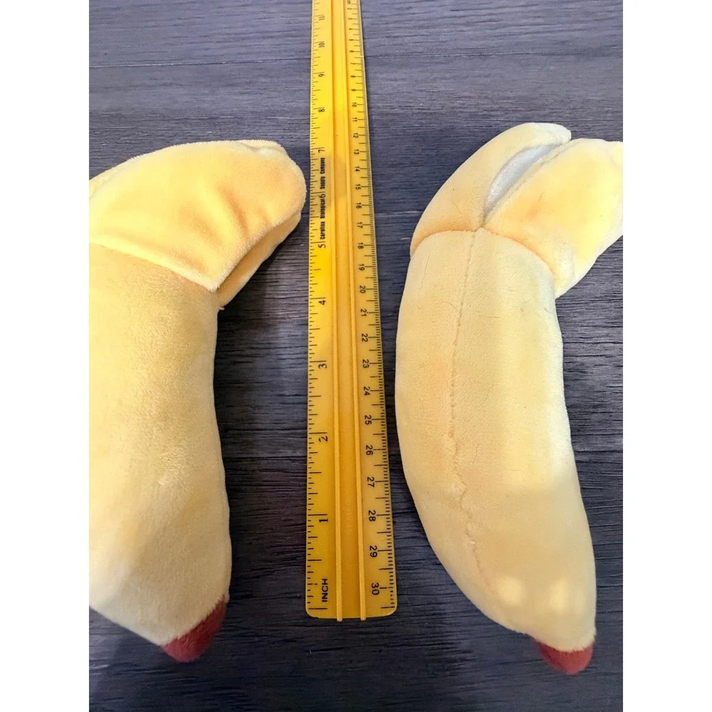 Lot of 2‎ Kawaii Smiling Banana Plush Stuffed Food Toy Yellow Fruit Cute Peeling